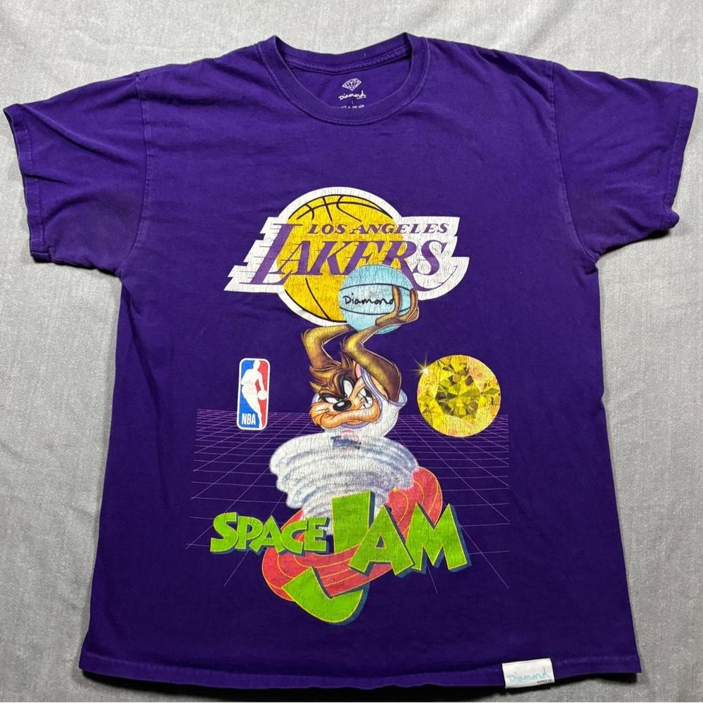 Diamond Supply Co. purple Space Jam Lakers tee